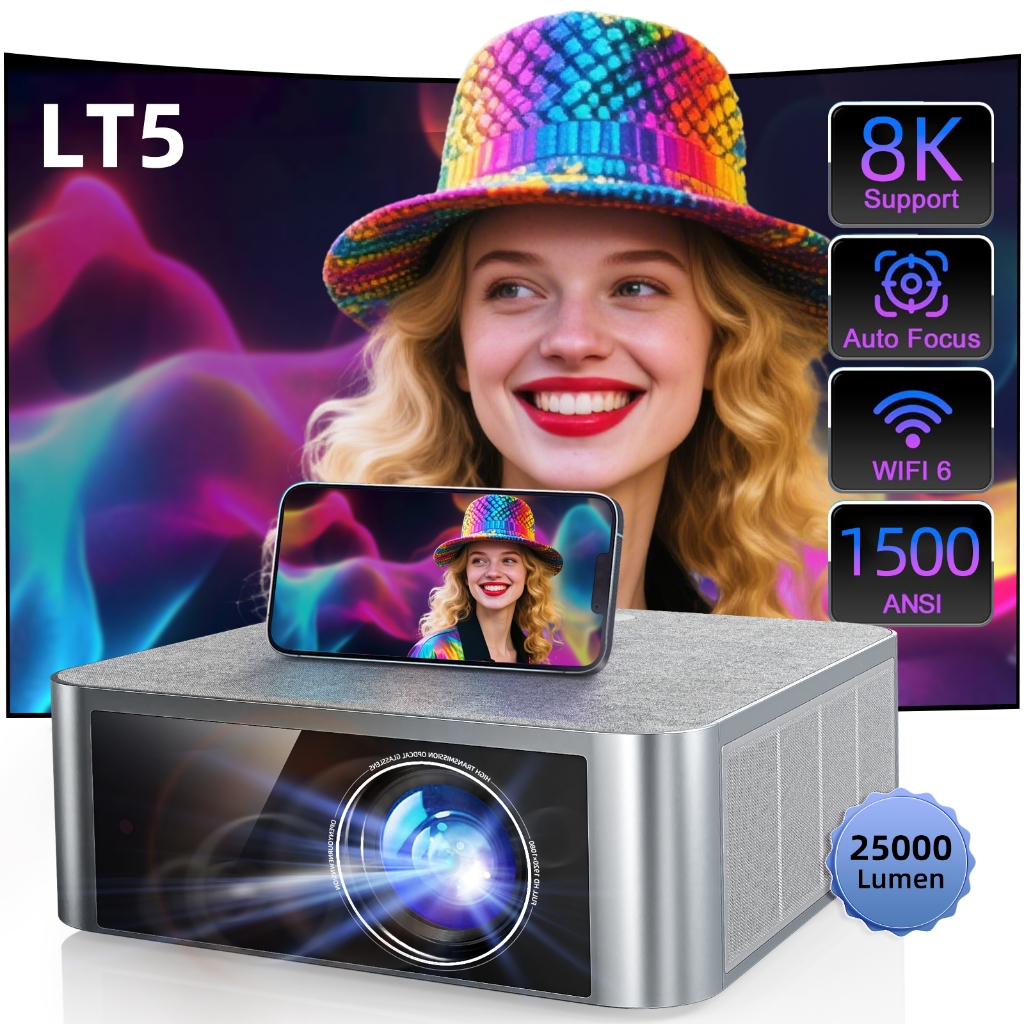 Projector Full HD 8K โปรเจคเตอร์ ความสว่างสูง 1500ANSI Fintex Max LT5 ...