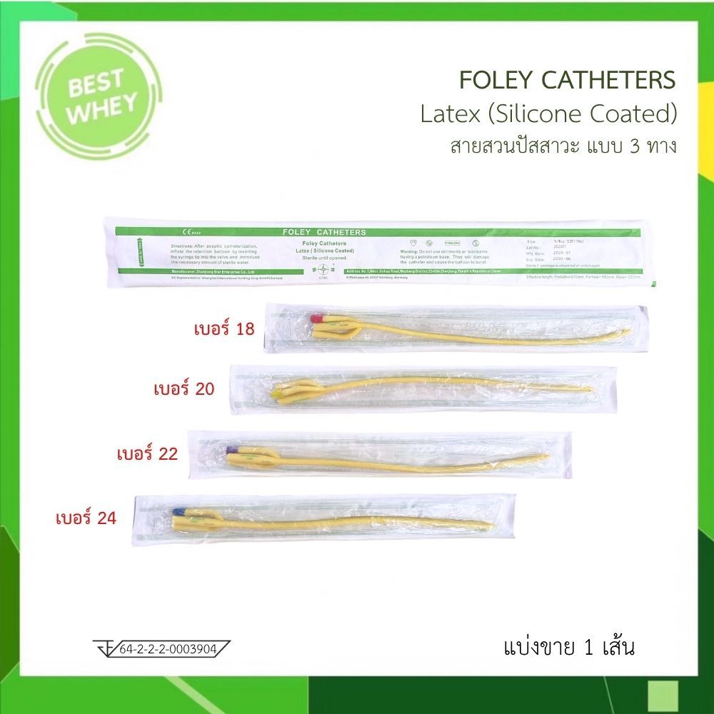 Foley Catheter 3 Way สายสวนปัสสาวะ 3 ทาง ยี่ห้อ Star (1 เส้น) | Shopee ...