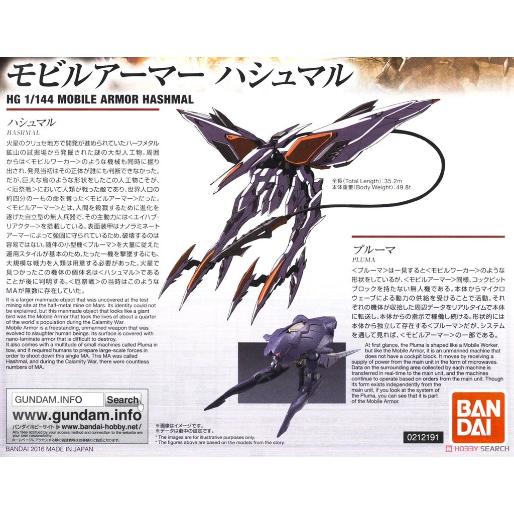 HG 1/144 MOBILE ARMOR HASHMAL | Shopee Thailand