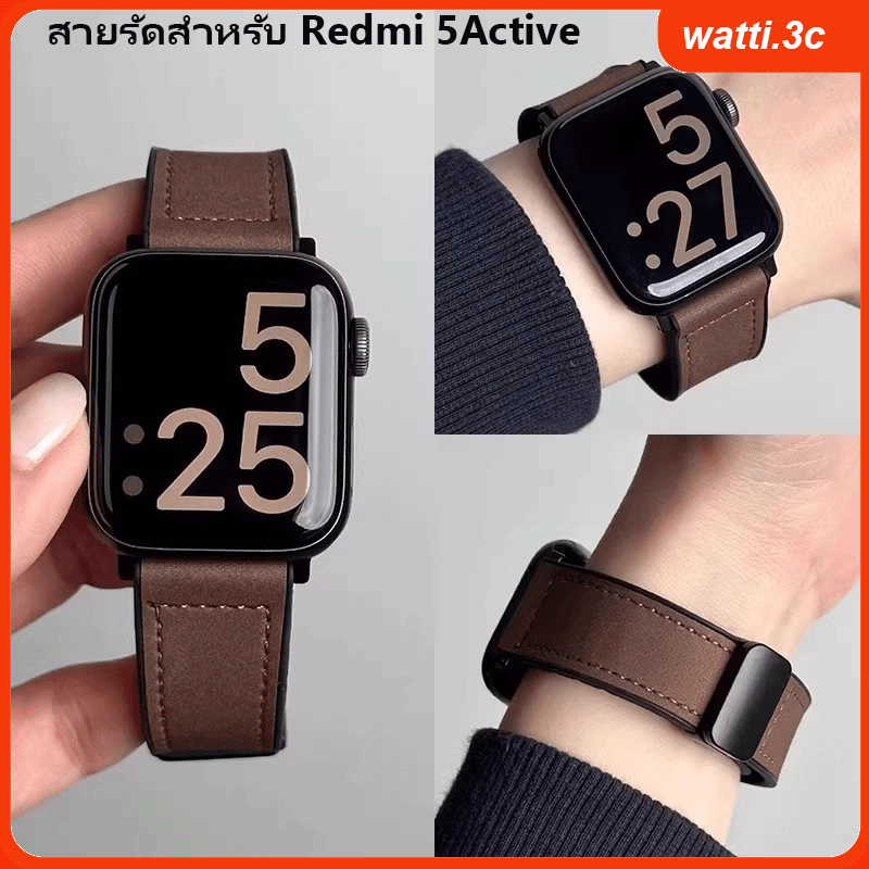 สายหนัง + ซิลิโคน 22 มม. สำหรับ Redmi Watch 5 Active /Lite สายรัดข้อมือแบบสปอร์ตที่สวมใส่สบายสำหรับ Redmi Watch 3 Active