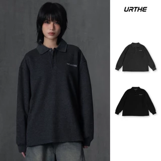 URTHE - เสื้อโปโล แขนยาว Oversize รุ่น ILLYRIANS COLLAR POLO SHIRT