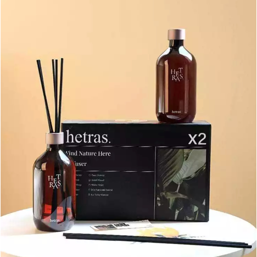 ก้านไม้หอม ปรับอากาศ ชุด Hetras (เฮทรัส) Reed Diffuser Pack 2 ชิ้น 500 ...