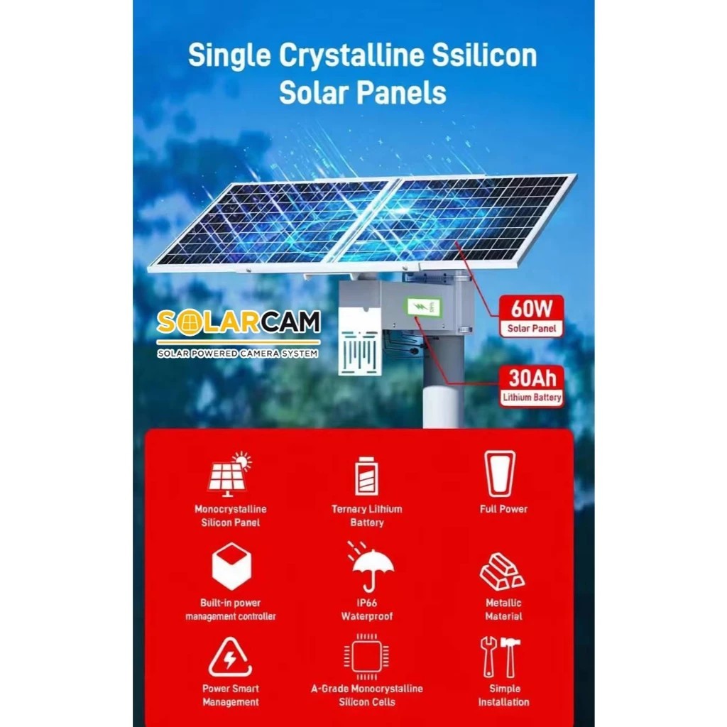 SOLAR CAM แผงโซล่าเซลล์+แบตเตอรี่ สำหรับกล้องวงจรปิด CCTV เร้าเตอร์ 4G ...