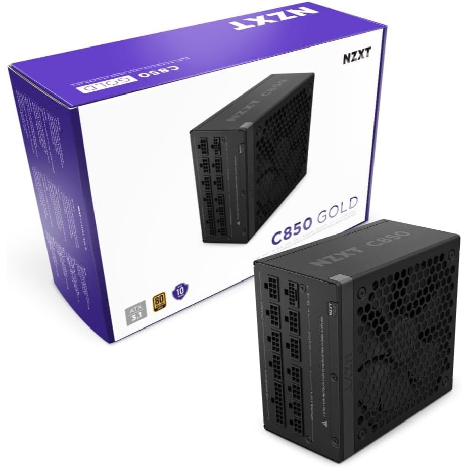 NZXT C850 850 Watt 80 PLUS Gold Fully Modular ATX 3.1 PSU (PA-8G2BB-US ...