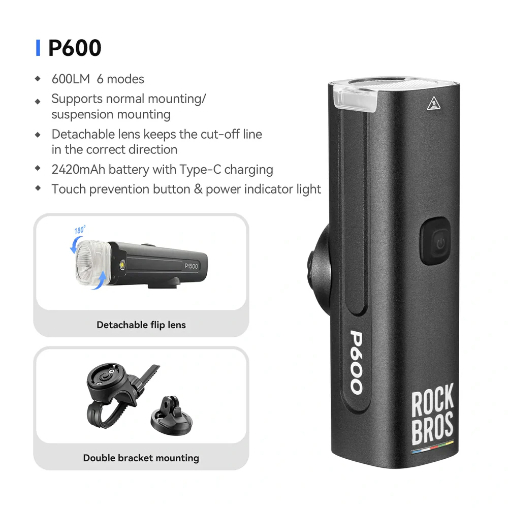 ไฟหน้า ROAD TO SKY P600 / P1200 Highlight 600/1200 lm usb-c | Shopee ...