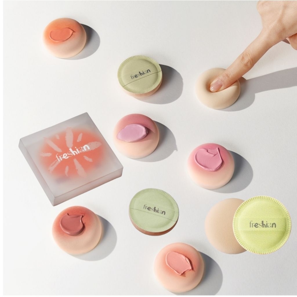 พัฟลงบรัชออนเนื้อครีม Freshian Blush Puff Rubycell puff | Shopee Thailand