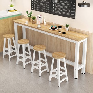 Bàn bar gỗ cao Bar Cafe, bàn hẹp 180cm, bàn bar dài, dành cho trang trí bar trong cửa hàng, chân sắt cứng mạnh cao (chỉ cho bàn)