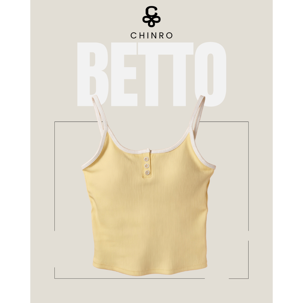 Chinro รุ่น Betto สีเหลือง เสื้อสายเดี่ยวพร้อมบราในตัว ฟรีไซส์ | Shopee ...