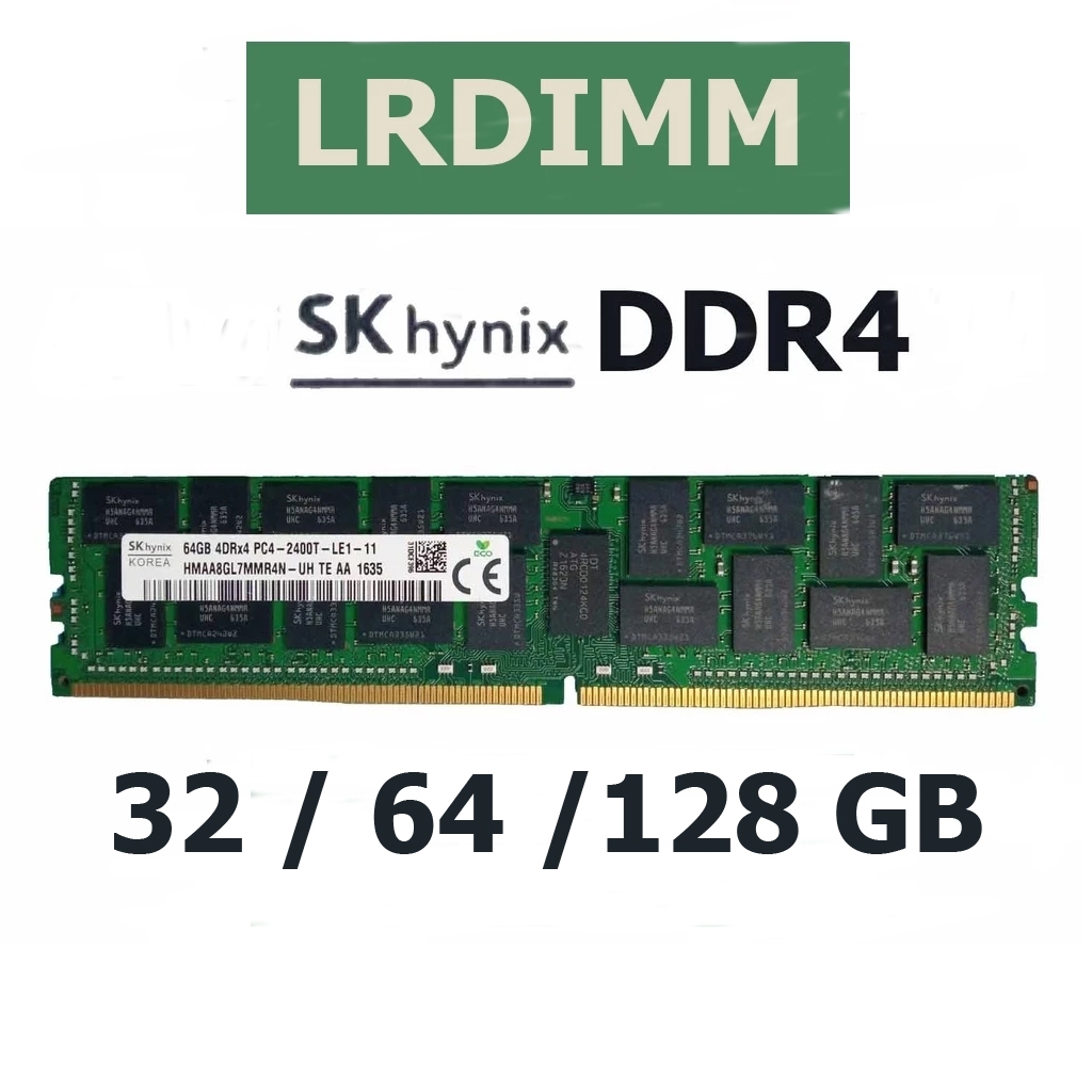 RAM LRDIMM DDR4 64GB ECC PC4-2400T 4DRx4 SK Hynix 32GB PC4-2133P