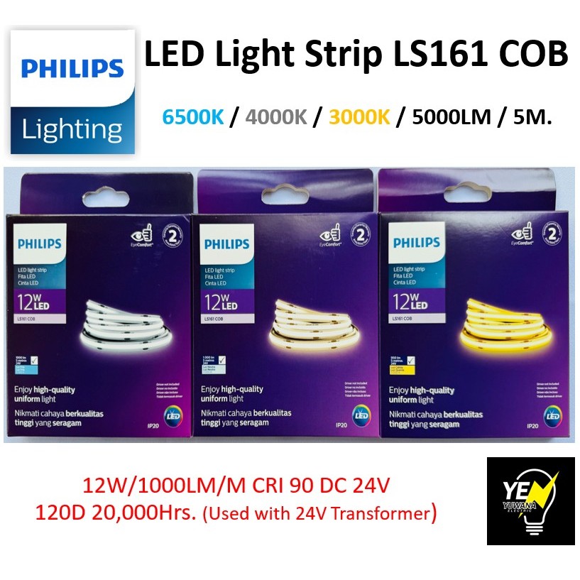 PHILIPS ไฟเส้น ไฟริบบิ้น LED 24V DC Light Strip ฟิลิปส์ รุ่น LS161 COB ...