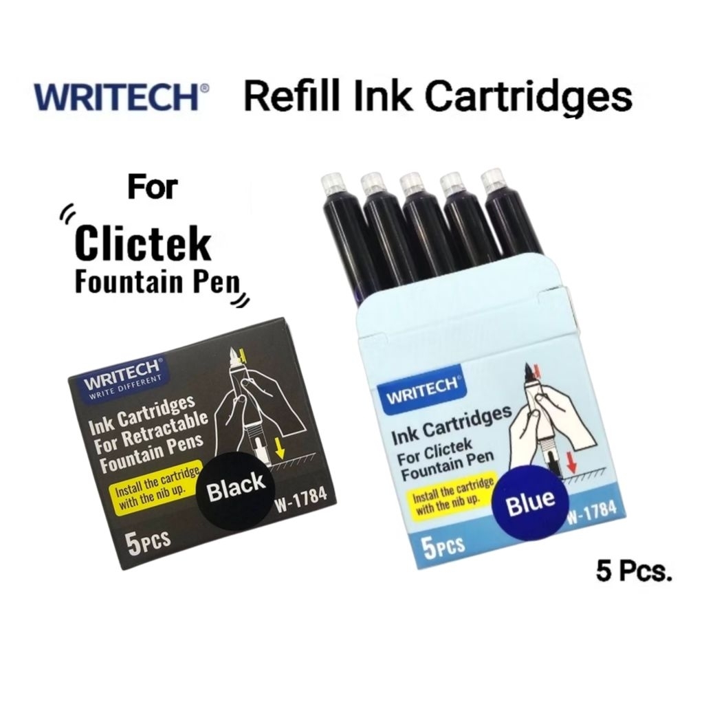 Writech รีฟีลปากกาหมึกซึมแบบกด W-1784 (Refill Ink Cartridge) หมึกน้ำ ...