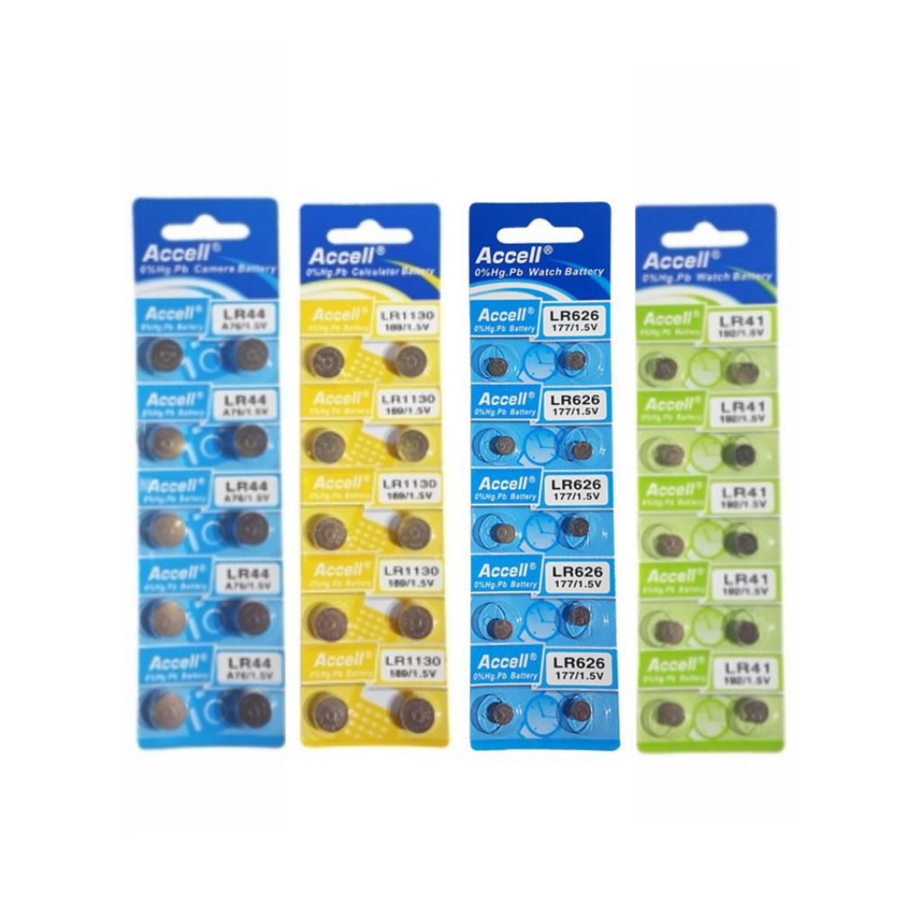 Accell ถ่านกระดุม1.5V LR1130/LR44/LR626/LR41 แผง 10 ก้อน | Shopee Thailand