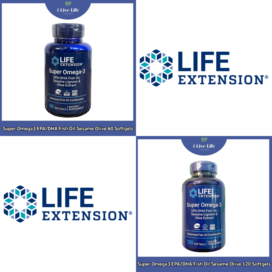 Life Extension - Super Omega 3 EPA/DHA Fish Oil Sesame & Olive ซุปเปอร์ ...
