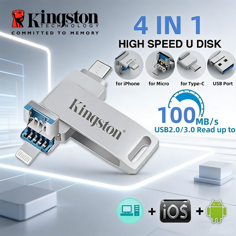 4 in 1 USB Flash Drive Type-C Lightning Micro USB USB 3.0/2.0 Data ...