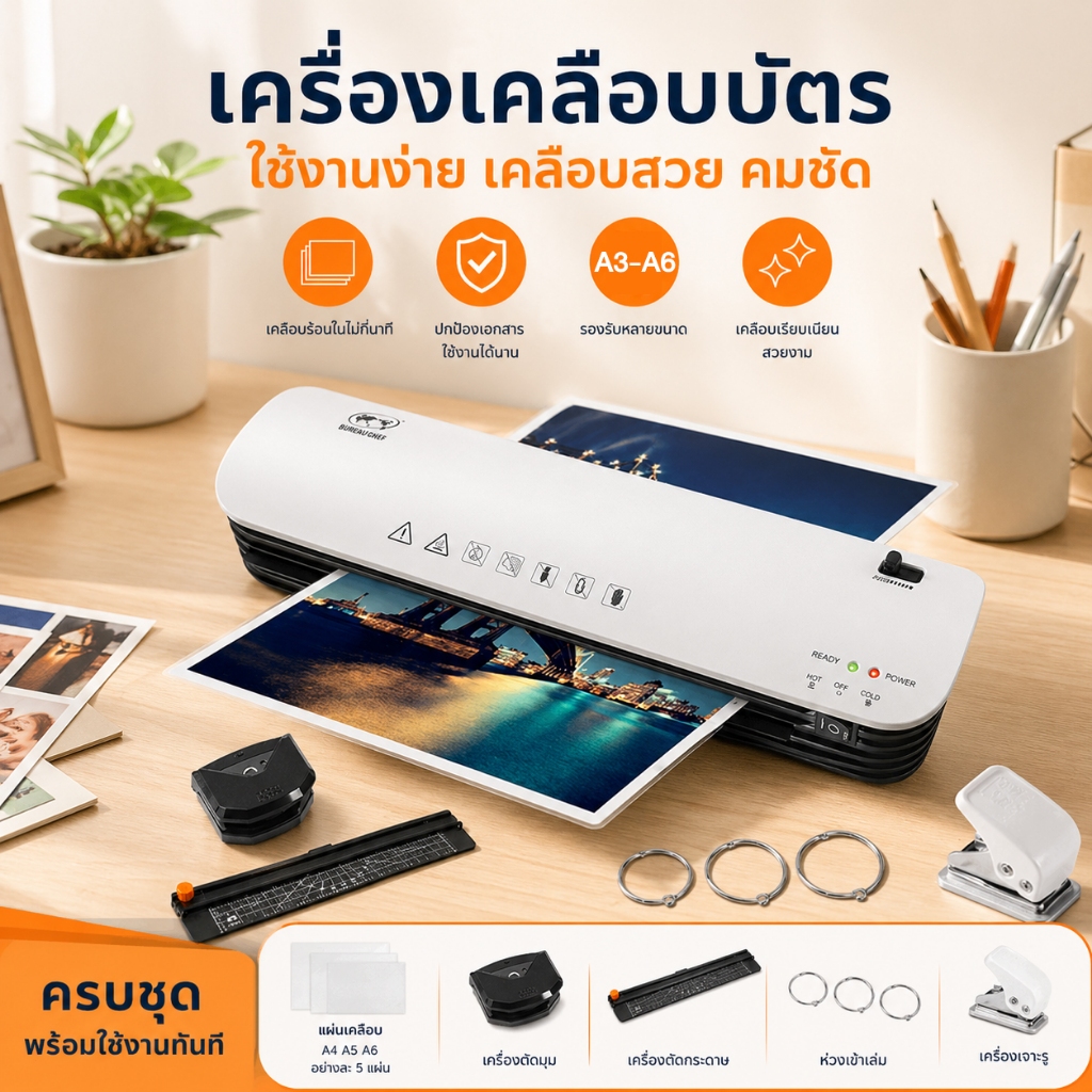 เครื่องเคลือบบัตร A3 A4 A5 A6 รุ่นใหม่ Laminator รุ่น SL399 เครื่อง ...