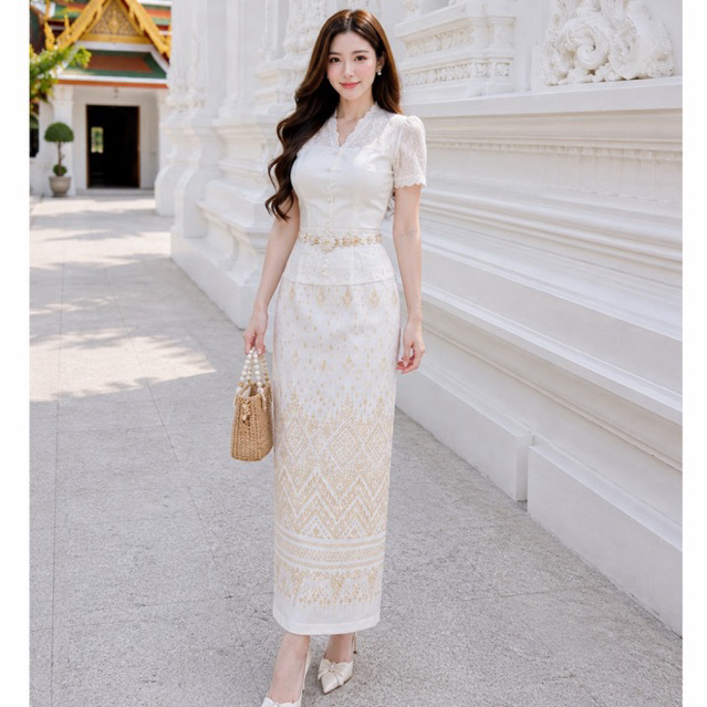 ผ้าถุงสำเร็จลายแพรวากาฬสินธุ์ ซิปหลัง ตะขอหลัง ใส่สบาย ตรงปก 100% มุมมองที่ 5