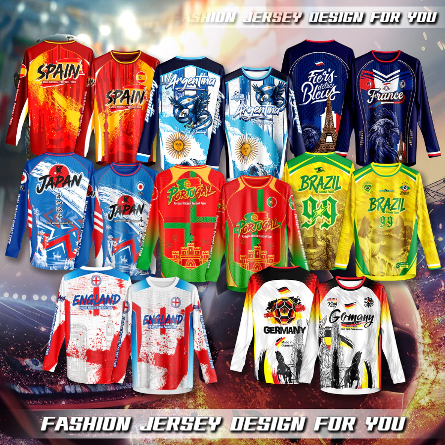 เสื้อบอล เสื้อกีฬาคอกลม เสื้อทีมชาติ 2026 เนื้อผ้าใส่สบาย สีสวย แขนยาว