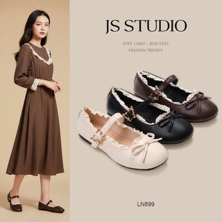 JS.STUDIO Giày Mary Jane phong cách Pháp hoài cổ, đế phẳng Mary Jane Flats LN899