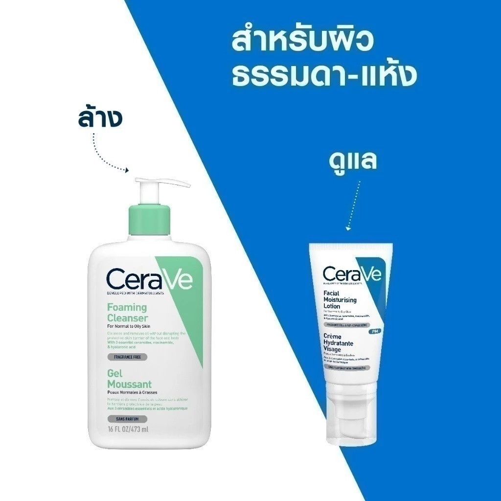 เซราวี CERAVE Facial Moisturising Lotion เฟเชี่ยล มอยเจอร์ไรซิ่ง โลชั่น โลชั่นบำรุงผิวหน้าสำหรับผิวธรรมดา 52ml.