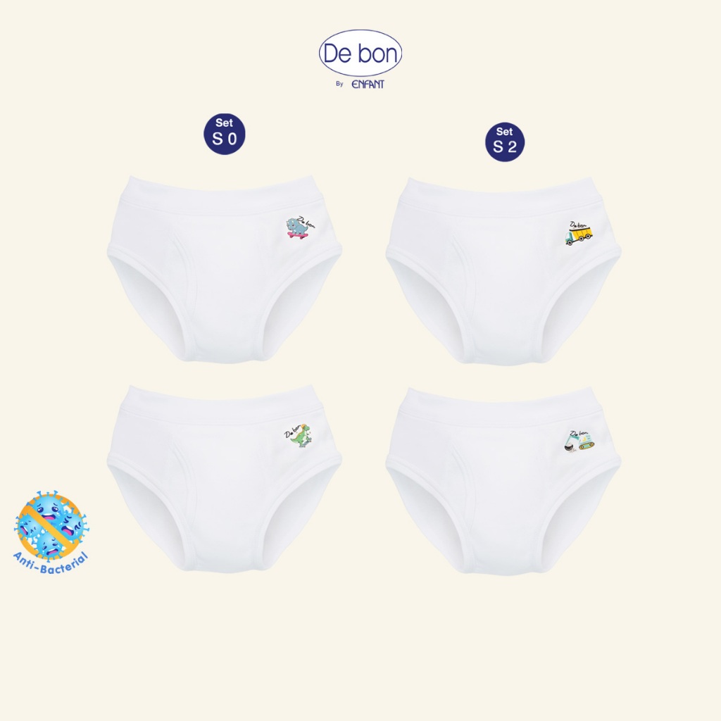 DE BON กางเกงในเด็กผู้ชายเปิดเป้าผ้าCotton สำหรับน้อง 2-10 ขวบ EV3R33,EV3S30,EV3S32