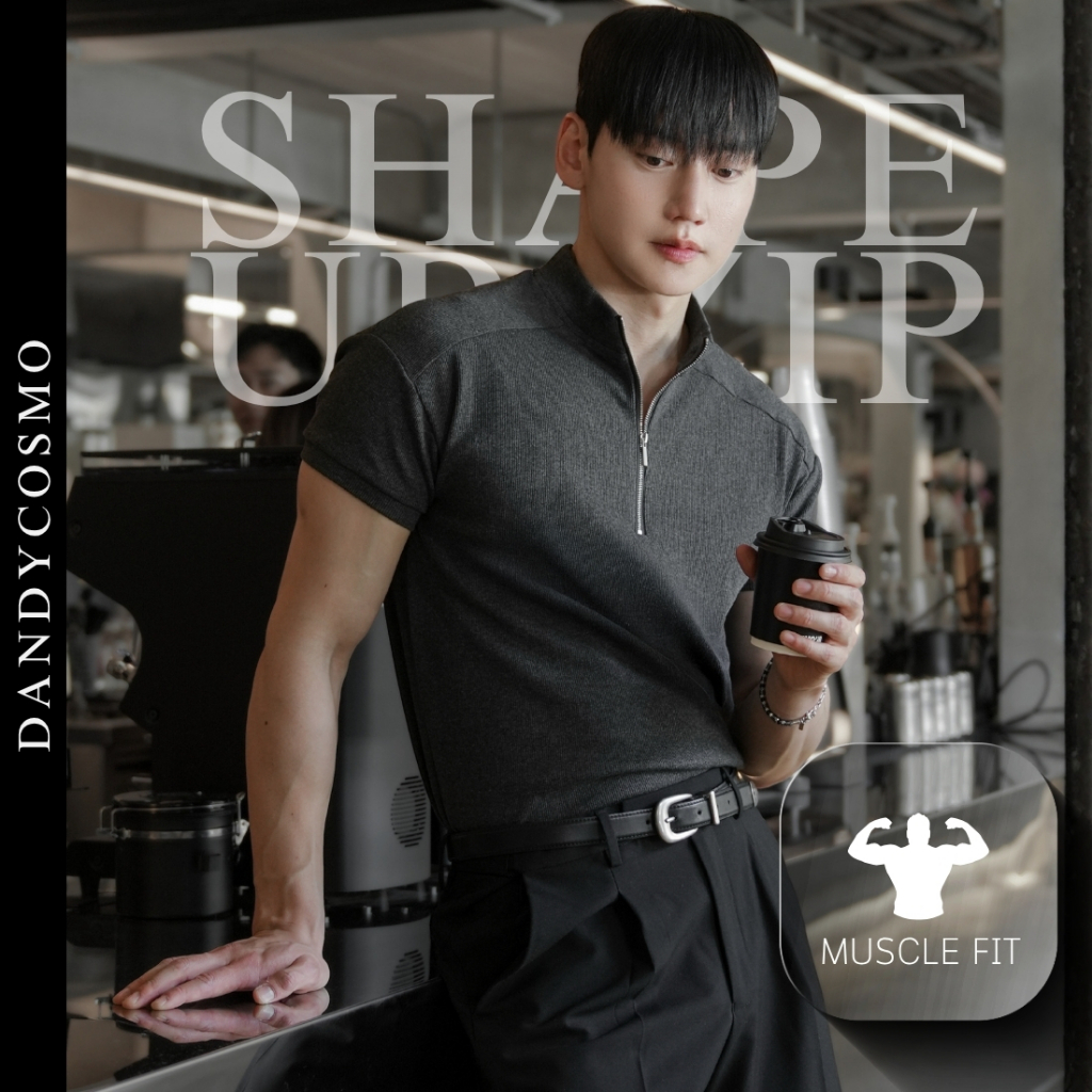 DANDY COSMO | [4สี] Shape-Up Zip Muscle Fit เสื้อซิปทรงเข้ารูป ดีไซน์ ...