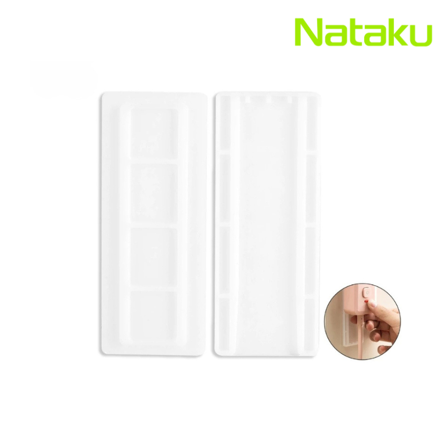 Nataku แผ่นติดปลั๊กไฟ ตัวยึดปลั๊กกับผนัง Power Strip Holder ไม่ต้องเจาะผนัง กาวยึดแน่น ไม่ทิ้งคราบ