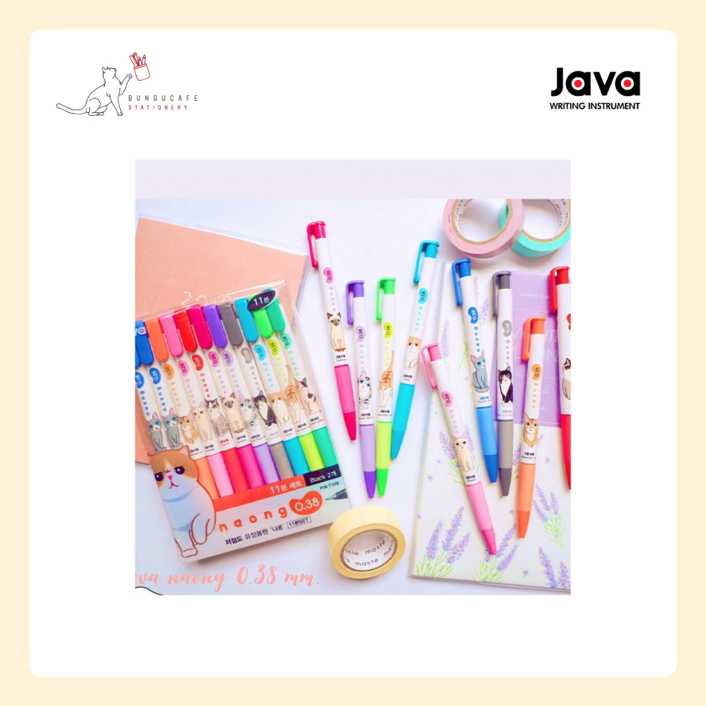 JAVA ปากกาลูกลื่น naong0.38mm ปากกาลุกลื่นลายน้องแมวน่ารักๆ | Shopee ...