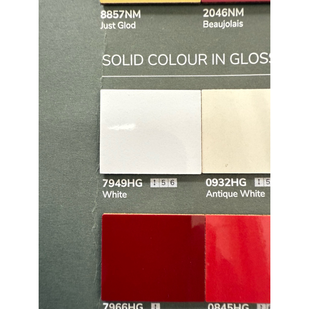 แผ่นลามิเนต โฟเมก้า PP 7949 HG สีขาวเงา ขนาด 120x240 ซม หนา 0.8 มิลิ ...