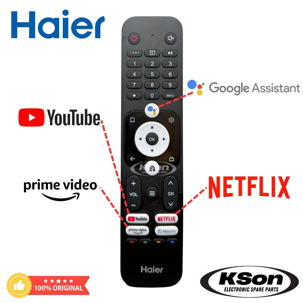 รีโมททีวี ไฮเออร์ ของแท้ มีสั่งการด้วยเสียง Original Haier Smart TV ...