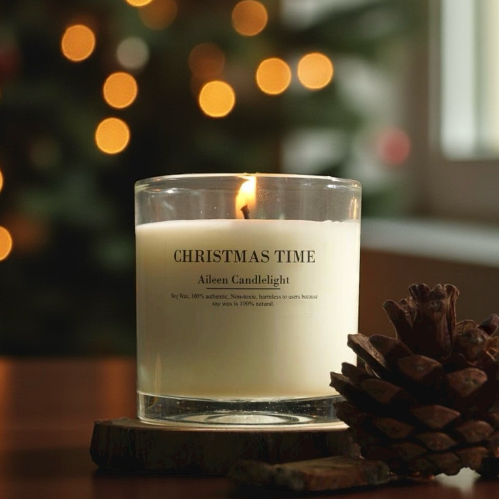 เทียนหอม organic soy wax 100% กลิ่นธรรมชาติ Aileen Candlelight
