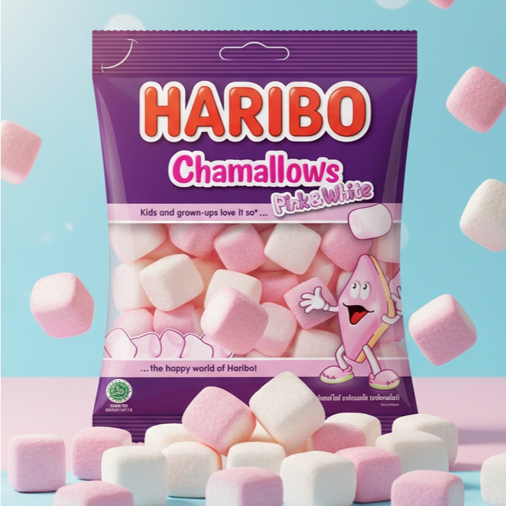 HARIBO Chamallows Pink & White Marshmallow 70g / 150g มาร์ชแมลโลว์ ฮาริ ...