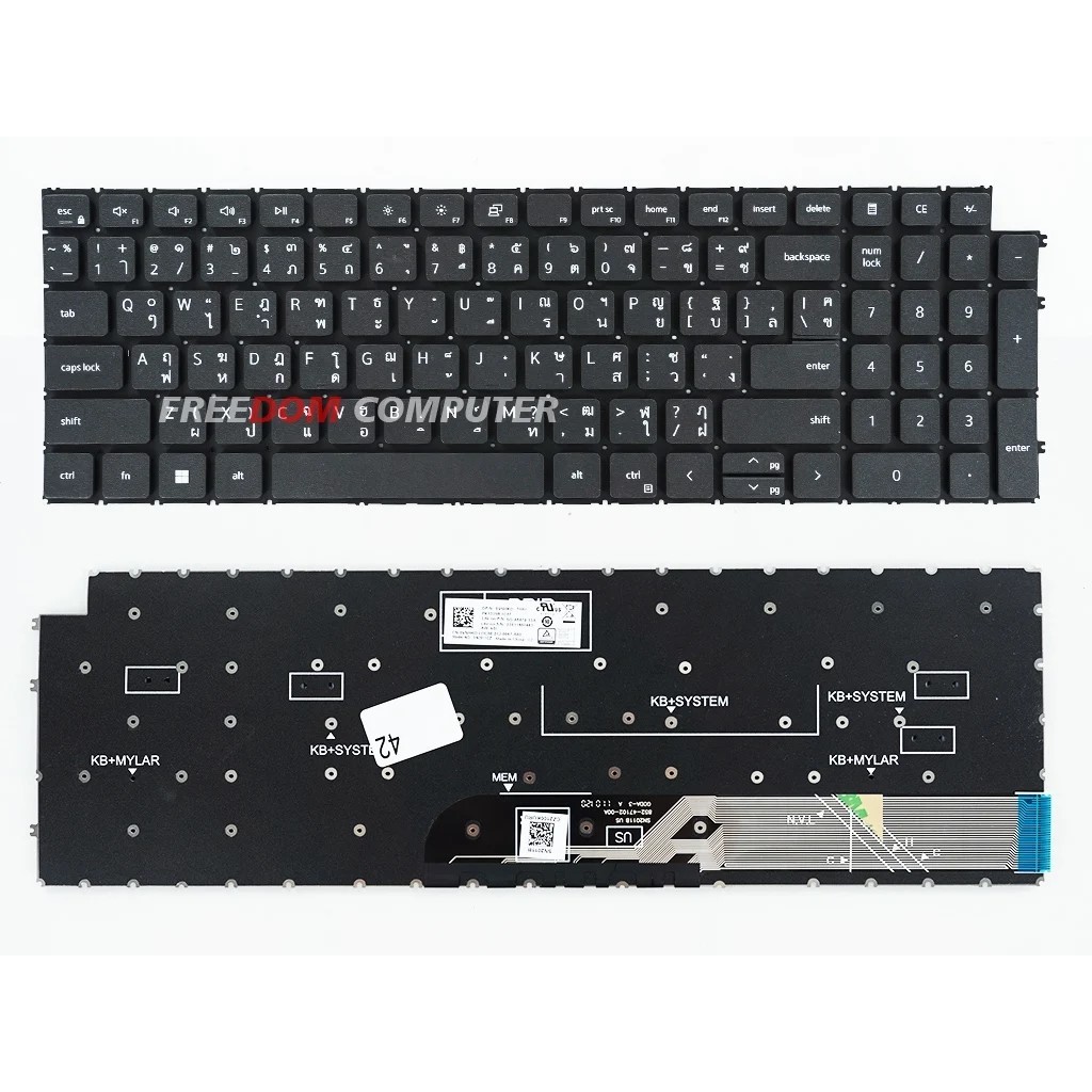 KEYBOARD คีย์บอร์ดโน๊ตบุ๊ค DELL LATITUDE 3520 Vostro 3510 Inspiron 15 ...
