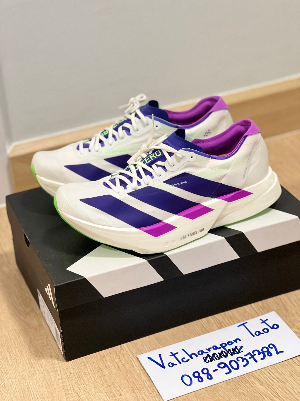 [PREORDER] รองเท้าวิ่ง Adidas Adizero Adios Pro4 สี White Purple Lime ...
