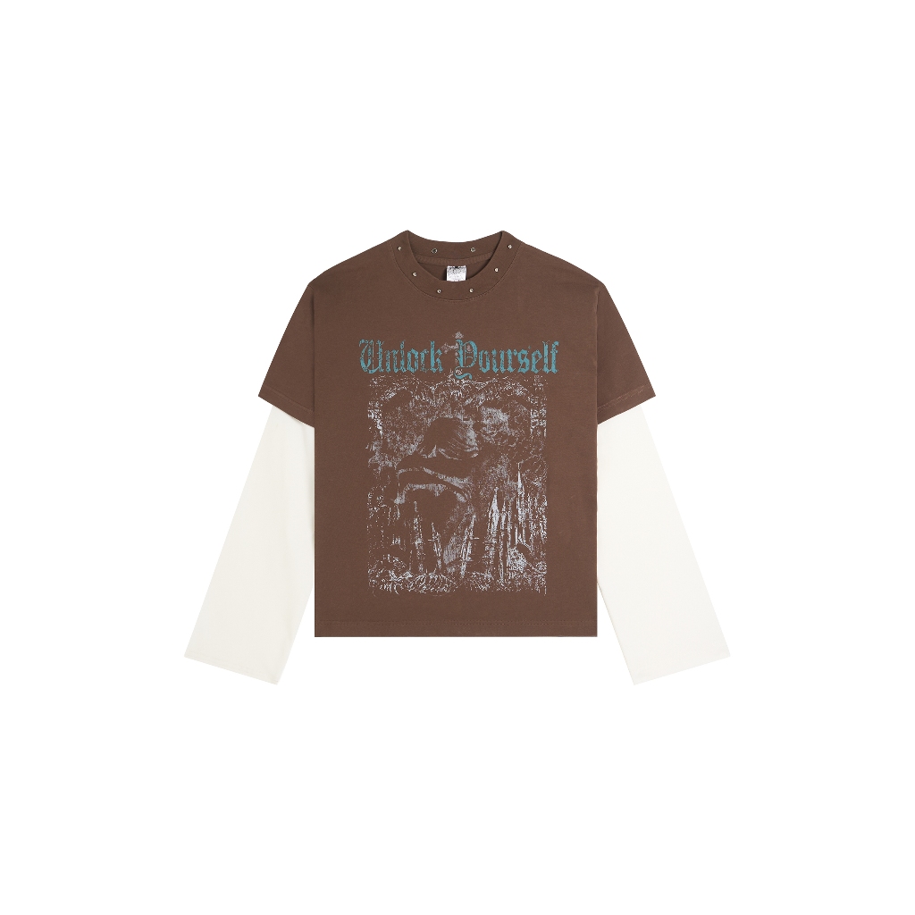 44TEES 15 Long Sleeve Brown เสื้อยืดแขนต่อ
