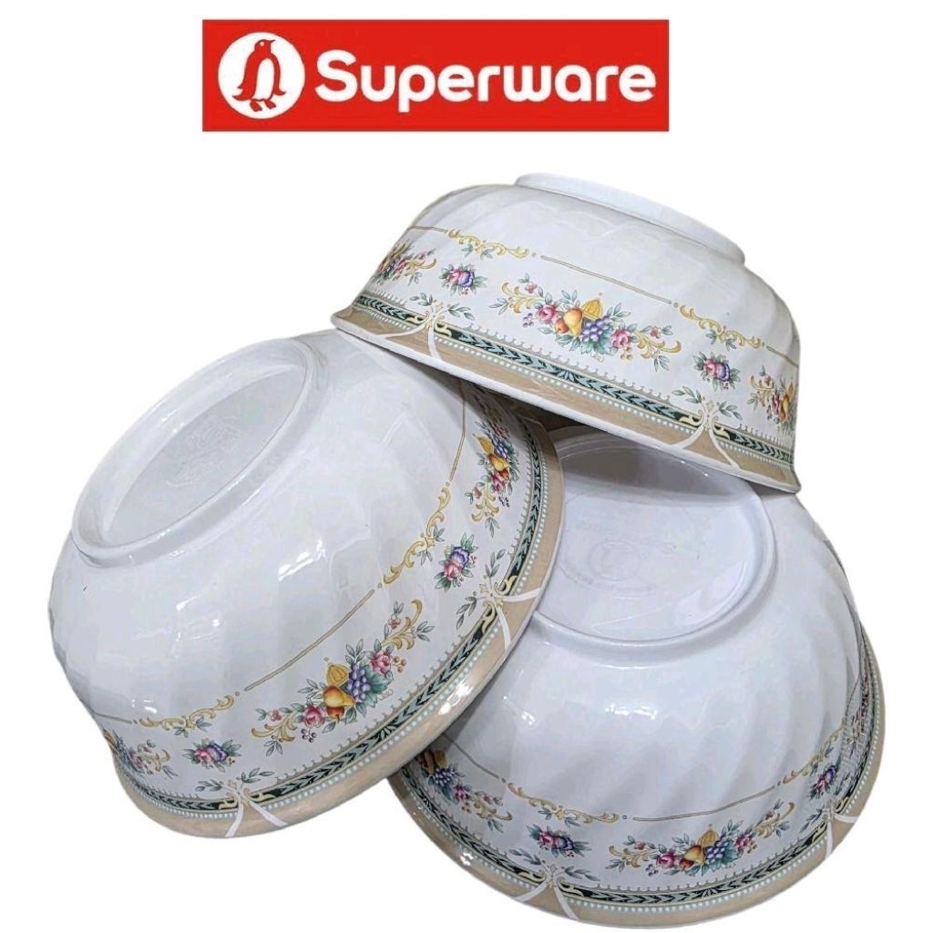 ชุดชามโคม 8 นิ้ว 3ใบ ลายการ์เด้นฮิลล์ Supperware ซุปเปอร์แวร์ ตรานก ...