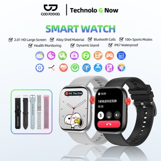 GOOJODOQ Fb047 สมาร์ทวอทช์ Ip67 กันน้ำ บลูทูธ และการตรวจสอบสุขภาพ Smartwatch สายนาฬิกา 5 เส้น ฟรี