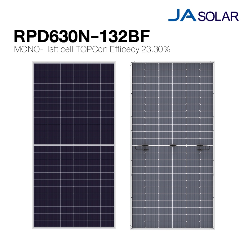 รวมส่ง* JA Solar แผงโซล่าเซลล์ 630W N-Type TOPCon Bifacial Mono Half ...