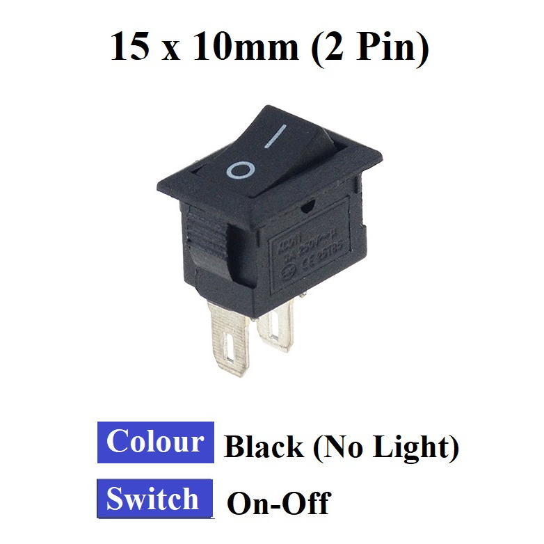10 x 15mm Mini Square Rocker Switch KCD11 วิตซ์ไฟ หลายแบบตัวเลือก ทำ ...