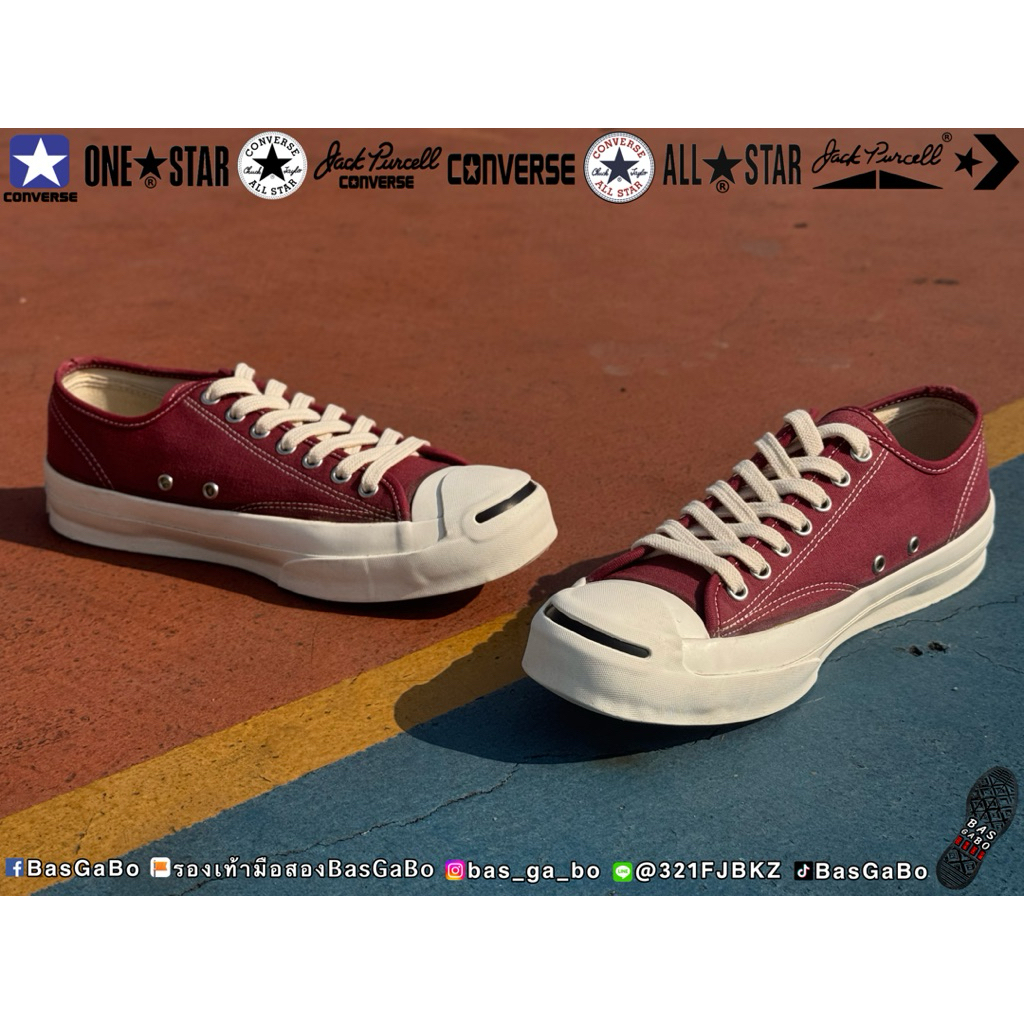 CONVERSE ADDICT JACK PURCELL CANVAS MAROON รองเท้ามือสอง รับประกัน