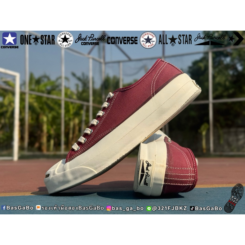 CONVERSE ADDICT JACK PURCELL CANVAS MAROON รองเท้ามือสอง รับประกัน