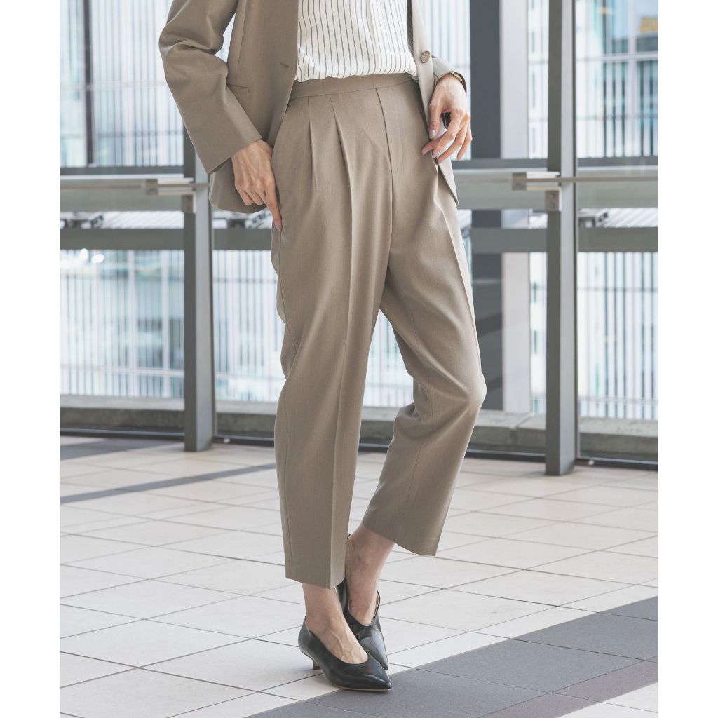 GLOBAL WORK กางเกงขาวยาว ทรงเทเปอร์ ทรงสวย Utsuku Silhouette DRY Tapered Pants