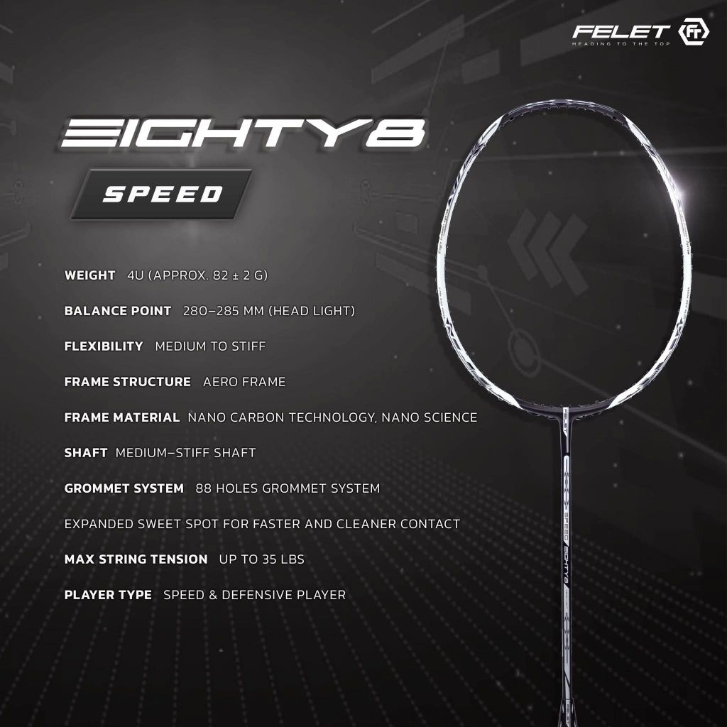 ไม้แบดFelet รุ่น EIGHTY8 Power,Control, Speed | Shopee Thailand