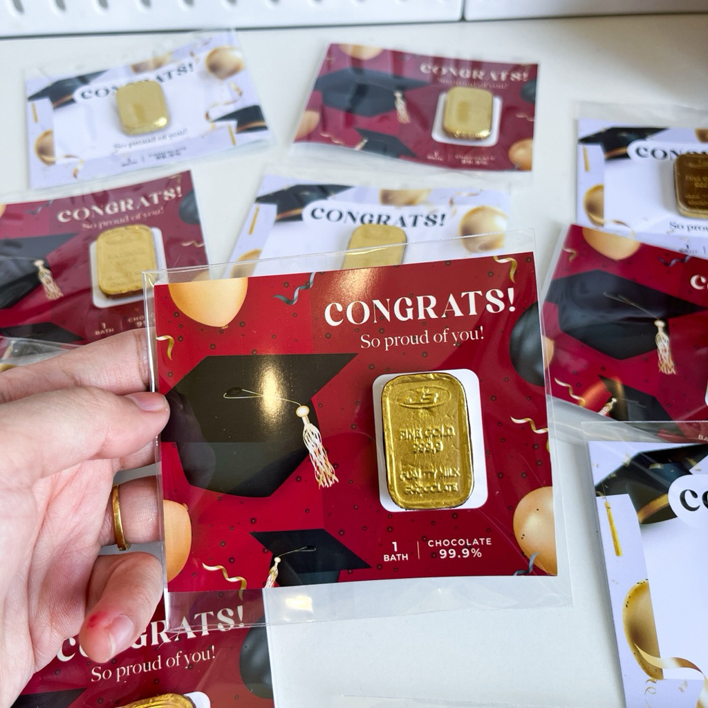 พร้อมส่ง ช็อกโกแล็ต 5 ชิ้น ของแจก ปัจฉิม congratulations | Shopee Thailand