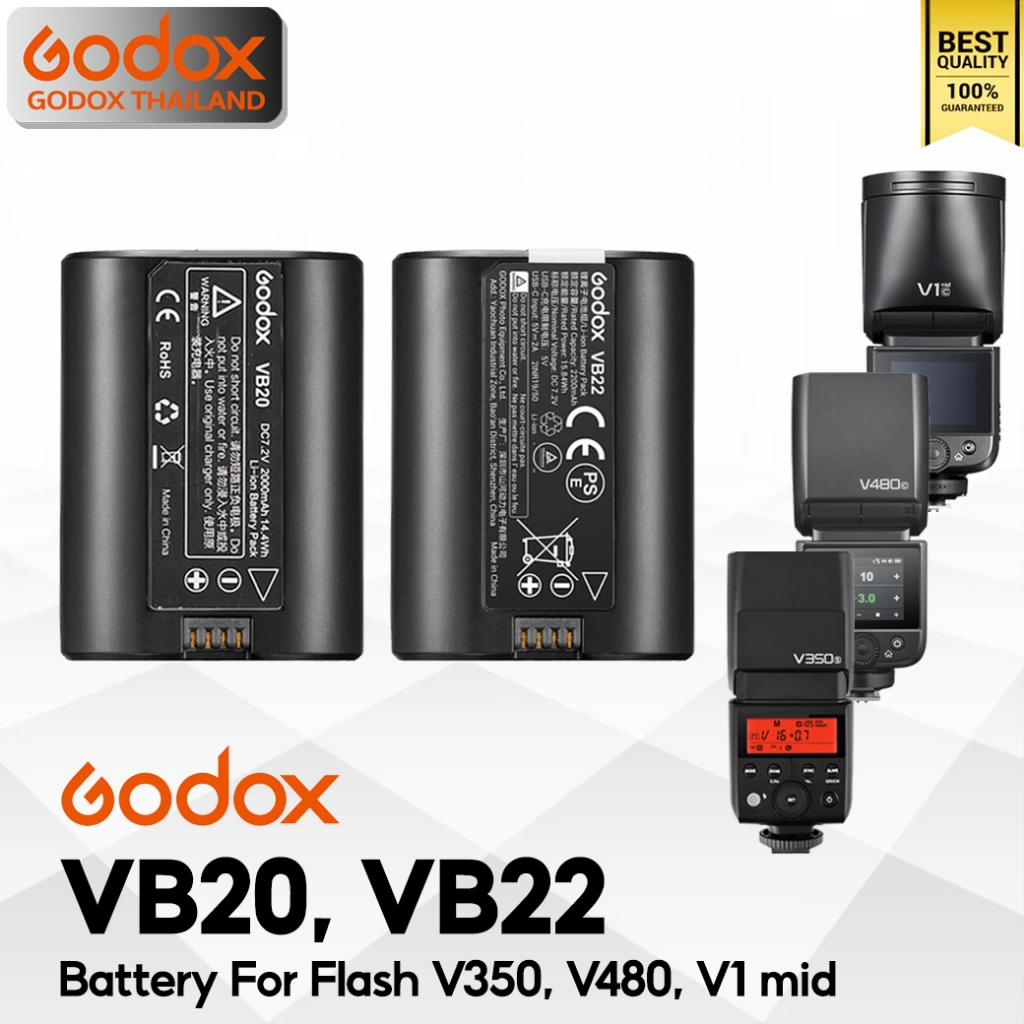 Godox Battery VB20, VB22 For Flash V350, V480, V1 mid - Godox Thailand ...