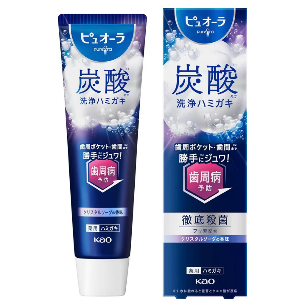🌸🇯🇵 NEW! KAO PureOra Carbonate Toothpaste ยาสีฟันโฟมฟอง ลดกลิ่นปาก ดูแล ...
