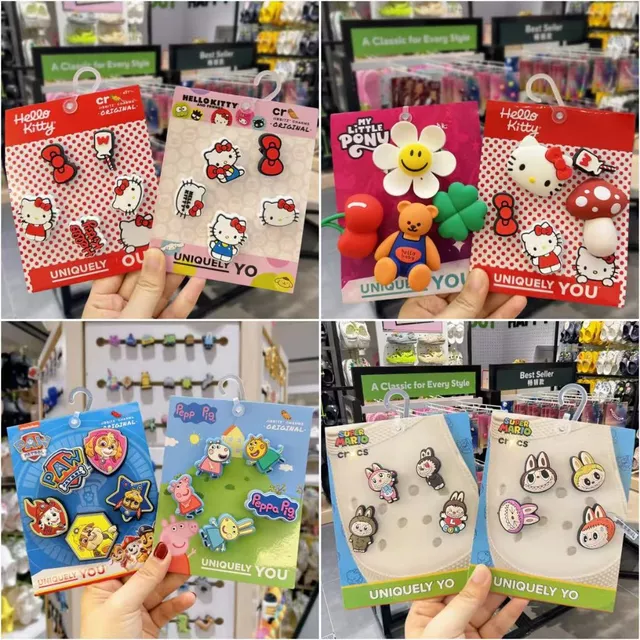 Original  ตัวติดรองเท้า เซ็ต shoe charms ชุด, การ์ตูนน่ารัก DIY รองเท้า จิบบิท set