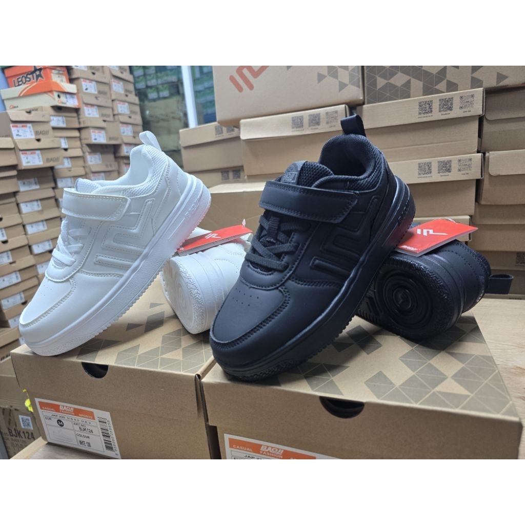 รองเท้าเด็ก BAOJI รหัส BJK124 สีดำ-ขาว size 33-37