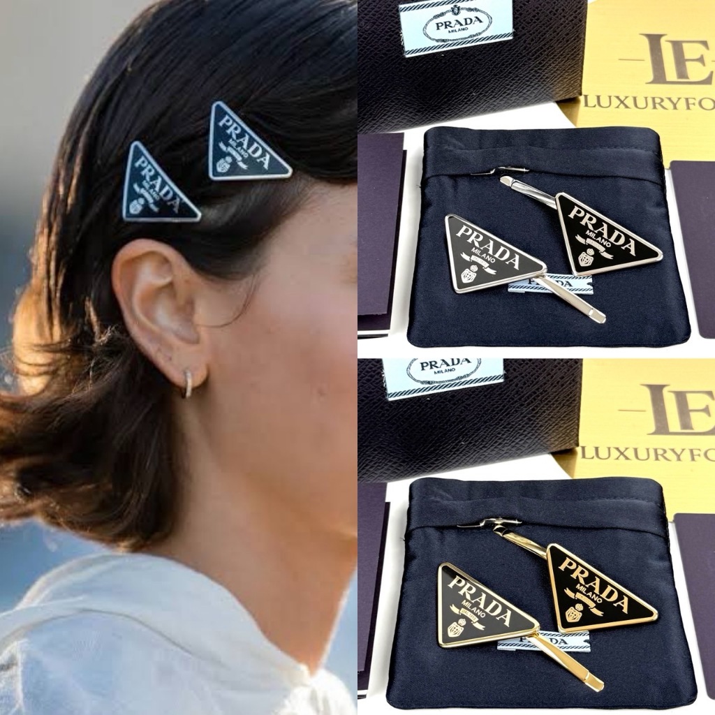 Prada Metal hair pins กิ๊บติดผมโลหะ 1IF051 ของแท้ 100% | Shopee Thailand