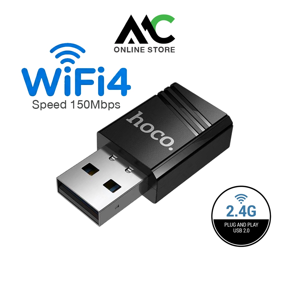 HOCO HI38 ตัวรับสัญญาณไวไฟ WiFi4 USB WiFi 2.4G ความเร็วสูงสุด 150Mbps ...