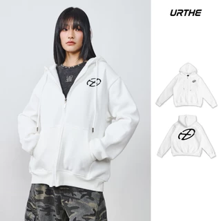 URTHE - เสื้อฮู้ดดี้ Oversize รุ่น CLEAN ZIP HOODIE